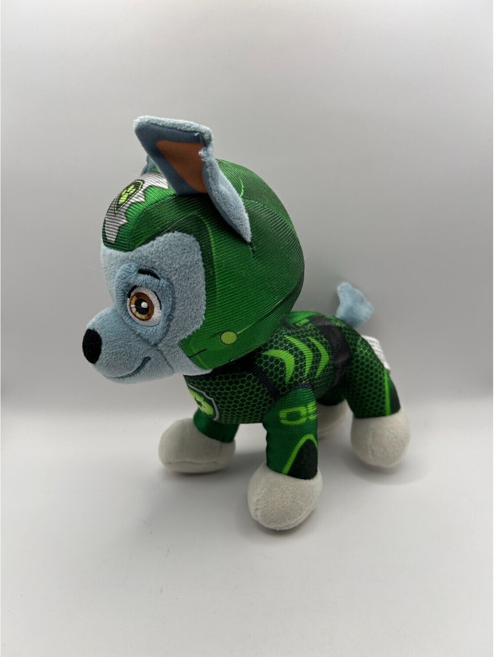 Spin Master PAW Patrol Rocky Plush Dog 18cm Green The Movie 2021 Used Tag Plush!